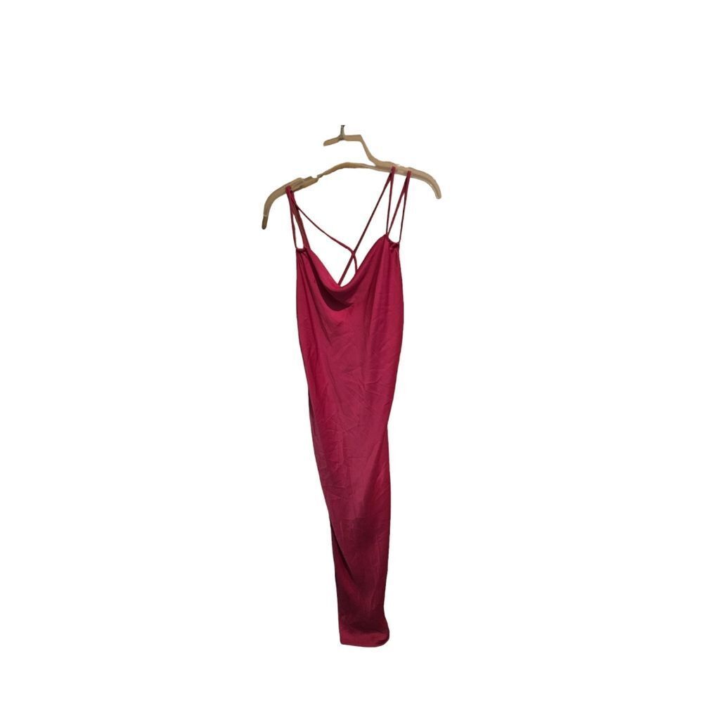 Zara Satin Slip Dress with Criss Cross Back Blogger Favorite in Pink - Picture 11 of 12